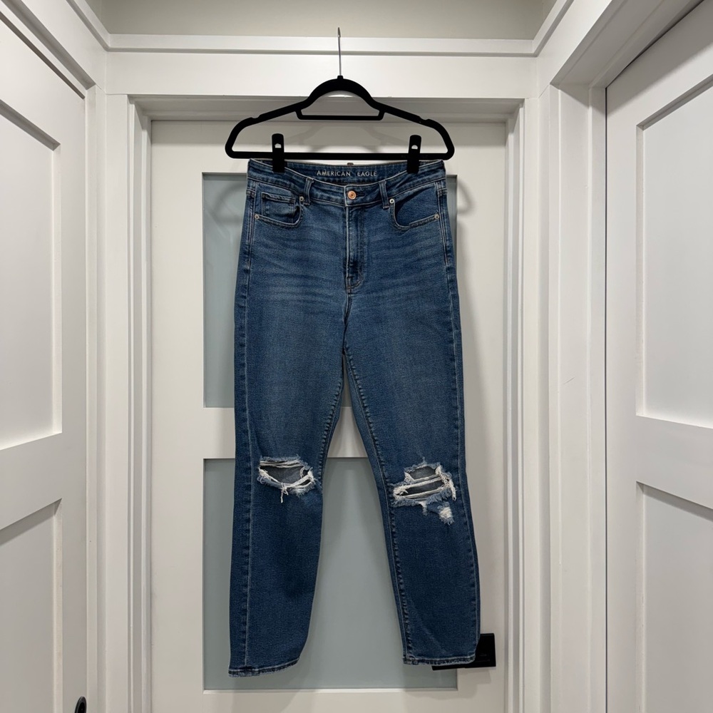 American Eagle Outfitters Distressed Blue Skinny Jeans